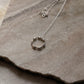 Stylish Flower Edge pendant necklace in sterling silver  