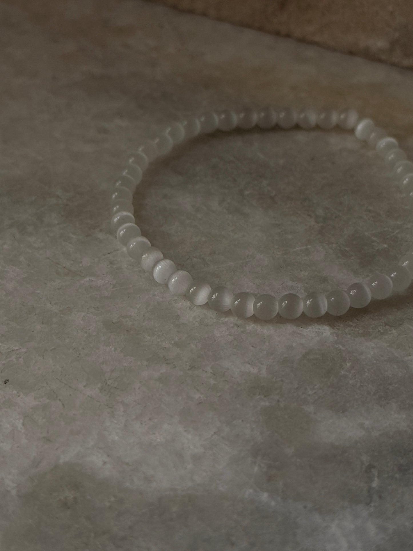 Selenite Beaded Bracelet for aura cleansing and balance