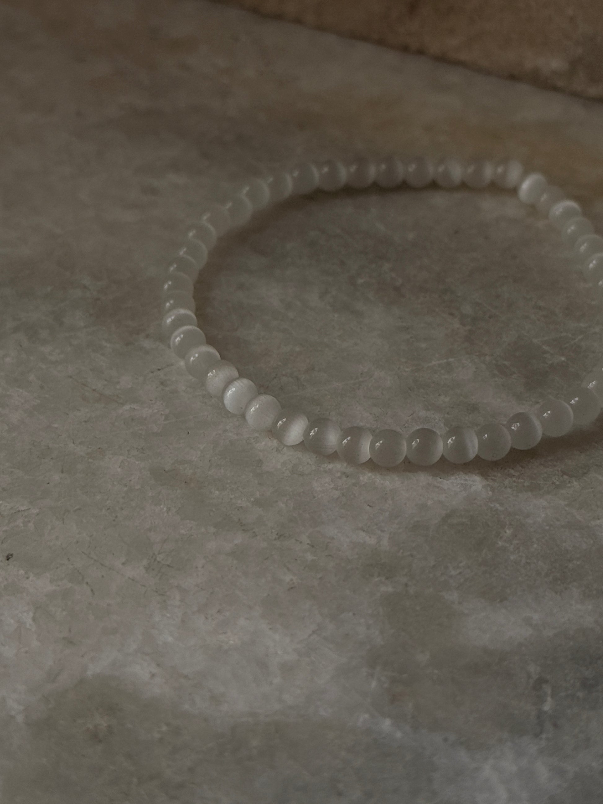 Selenite Beaded Bracelet for aura cleansing and balance
