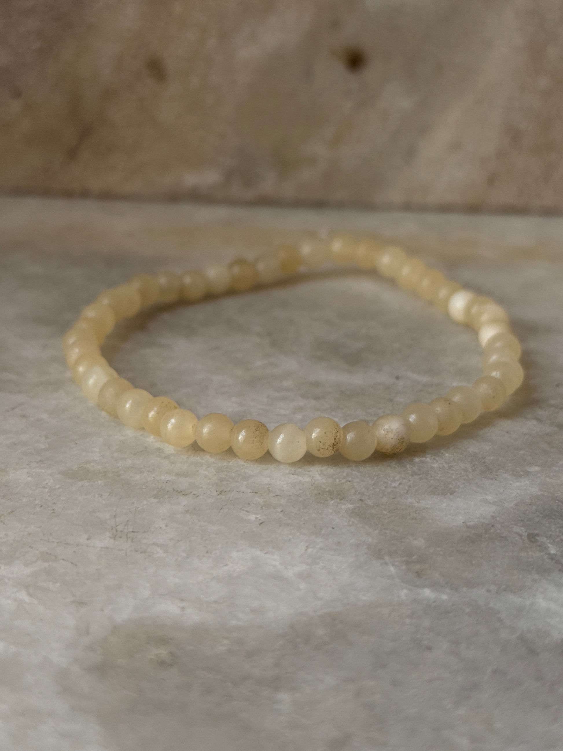 Yellow Calcite 4MM Natural Crystal Bracelet for joy and energy  