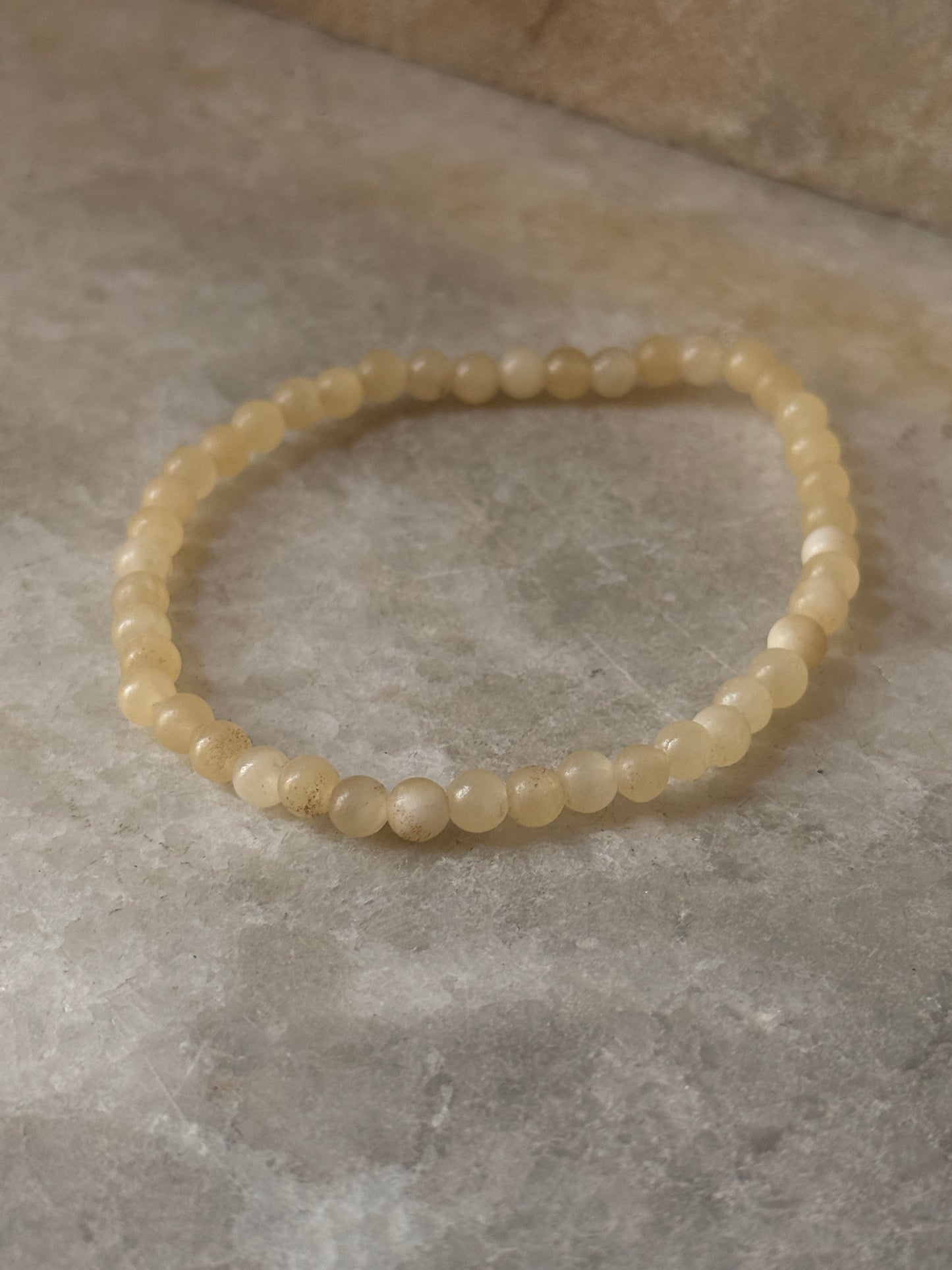 Handmade 4MM Yellow Calcite Stone Bracelet for confidence  