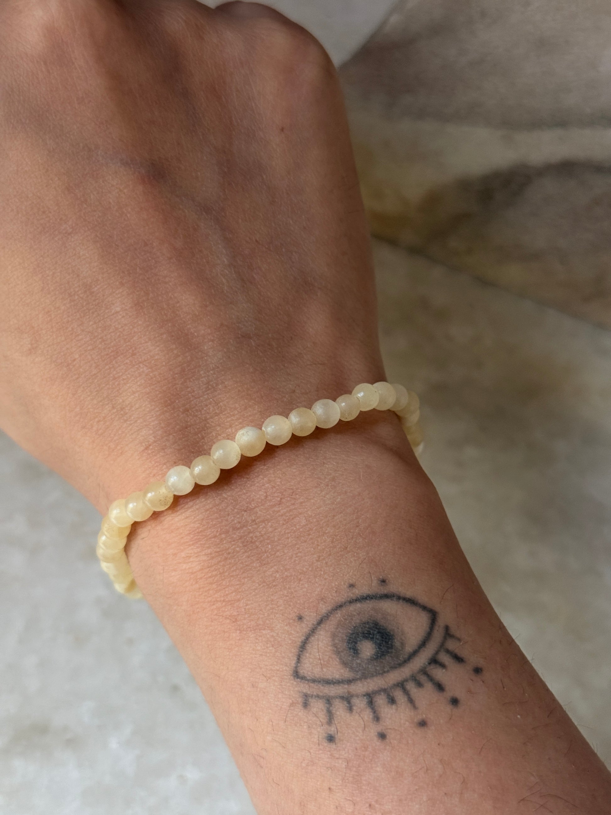 Yellow Calcite Beaded Bracelet for cleansing and vitality