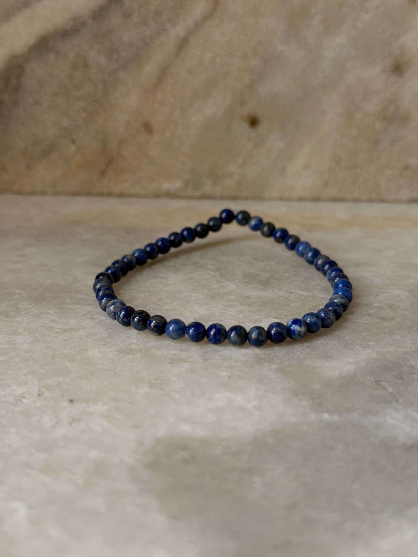 Lapis Lazuli Natural Crystal Bracelet 4MM for wisdom  
