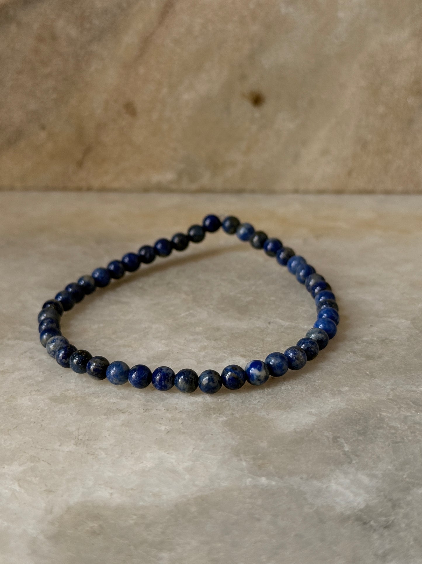 Handmade 4MM Lapis Lazuli Stone Bracelet for intuition  