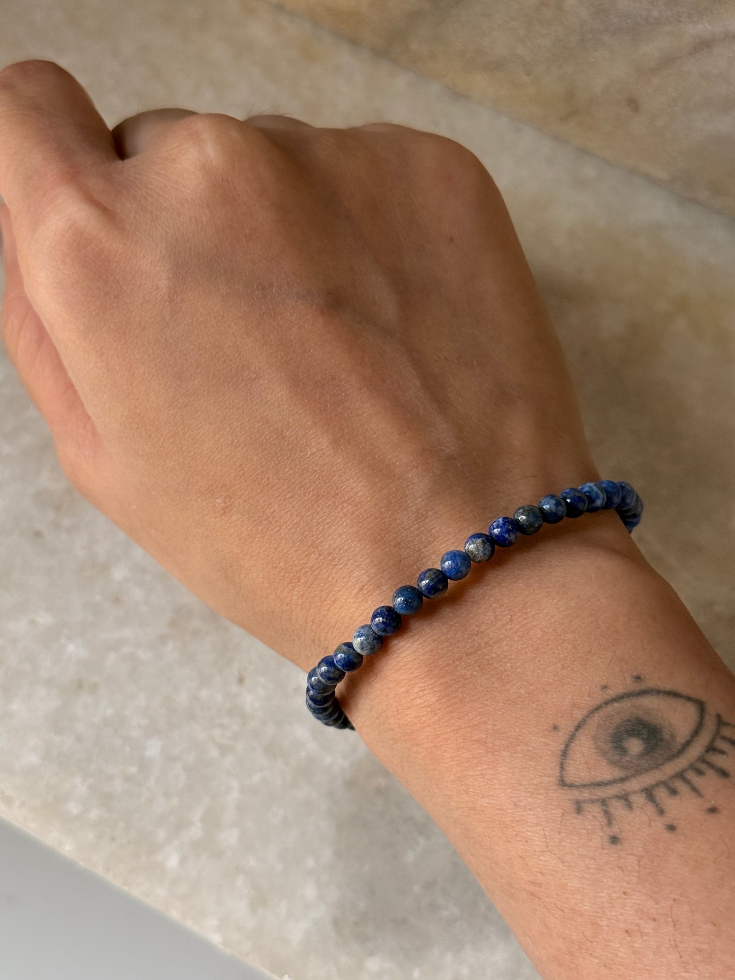 4MM Lapis Lazuli Healing Crystal Beaded Bracelet  