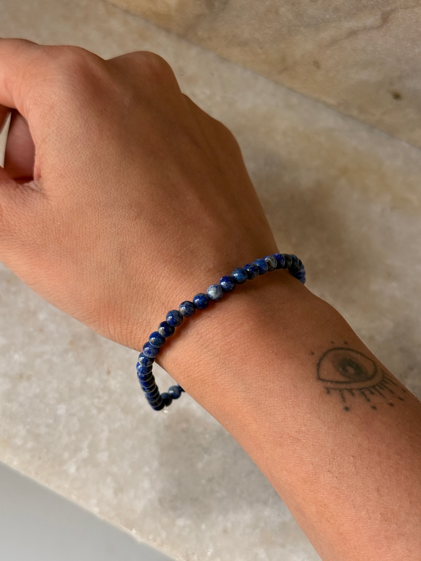 Lapis Lazuli Beaded Bracelet for confidence and insight
