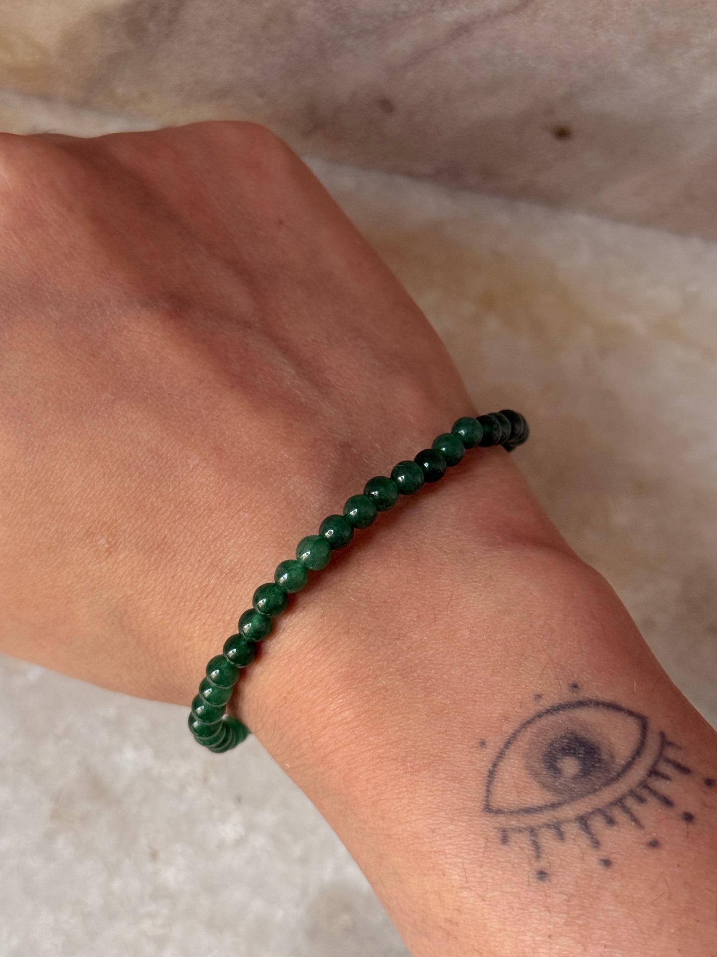 Polished Dark Green Aventurine Crystal Bracelet for growth  