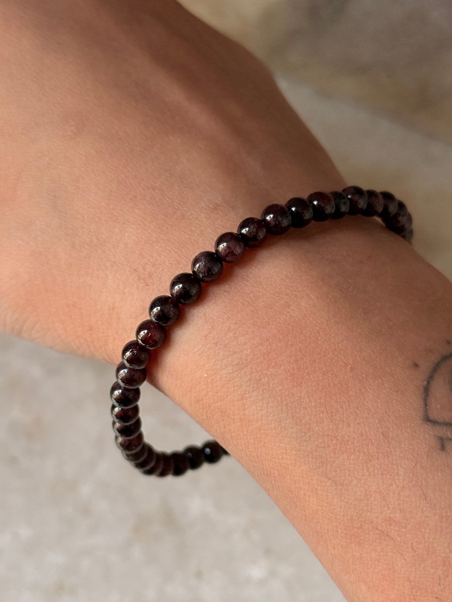 4MM Garnet Healing Crystal Beaded Bracelet