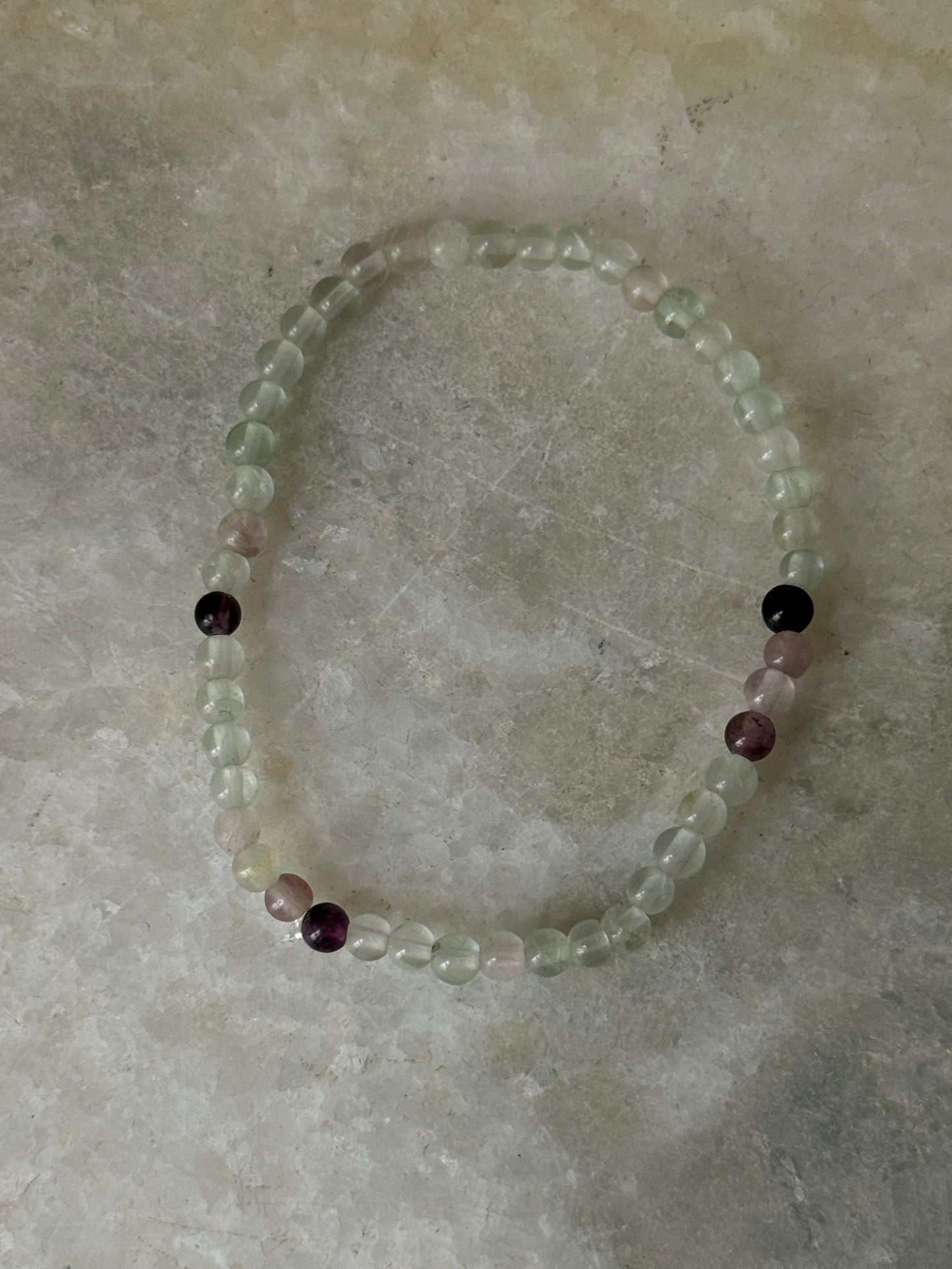 Polished Fluorite Crystal Bracelet for mental clarity  