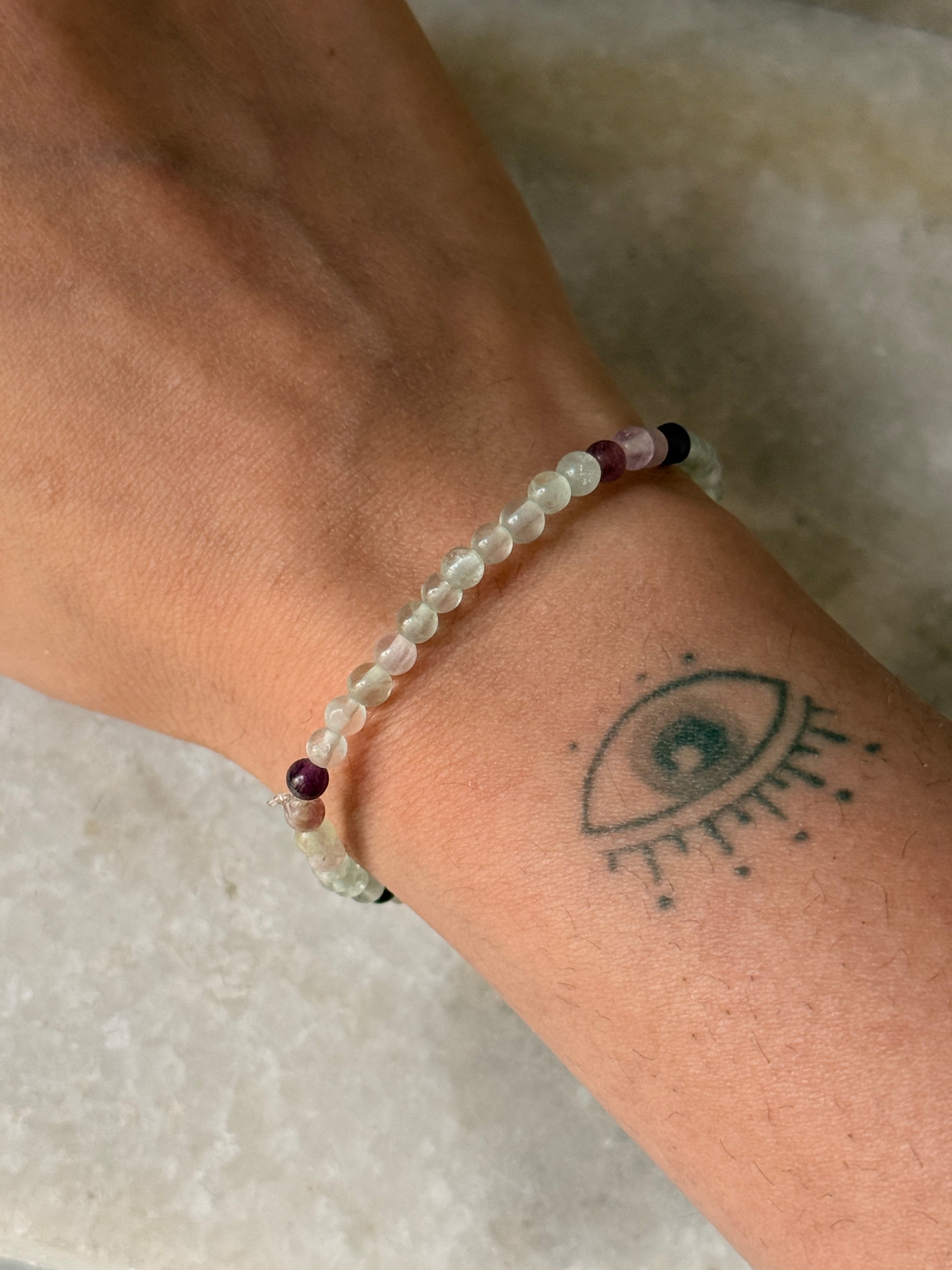 4MM Fluorite Healing Crystal Beaded Bracelet