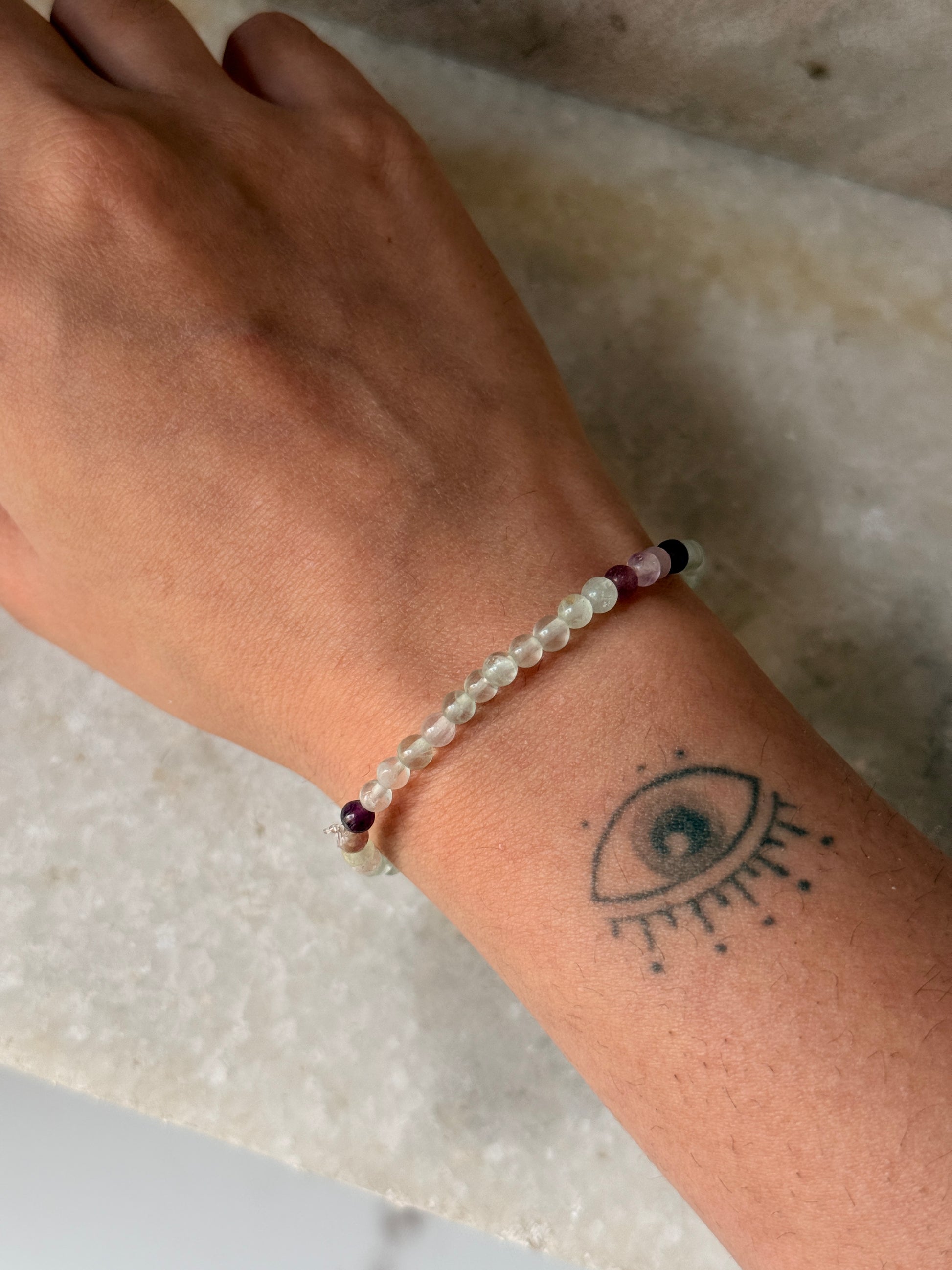 Handmade 4MM Fluorite Stone Bracelet for protection