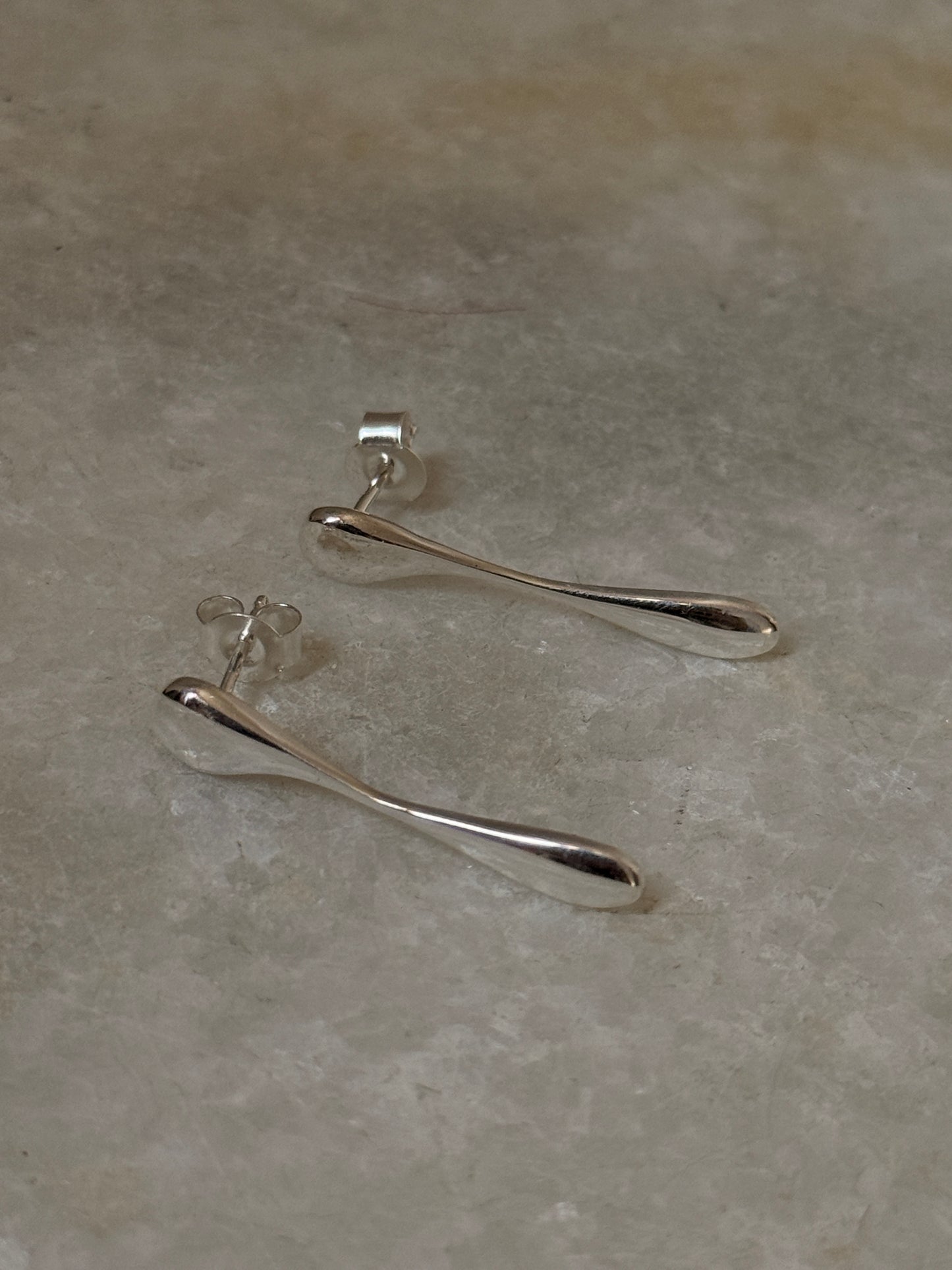 Artistic 925 Sterling Silver Melted Stud Earrings  