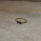 Amethyst Baguette Rope Band Gold Vermeil Silver Ring