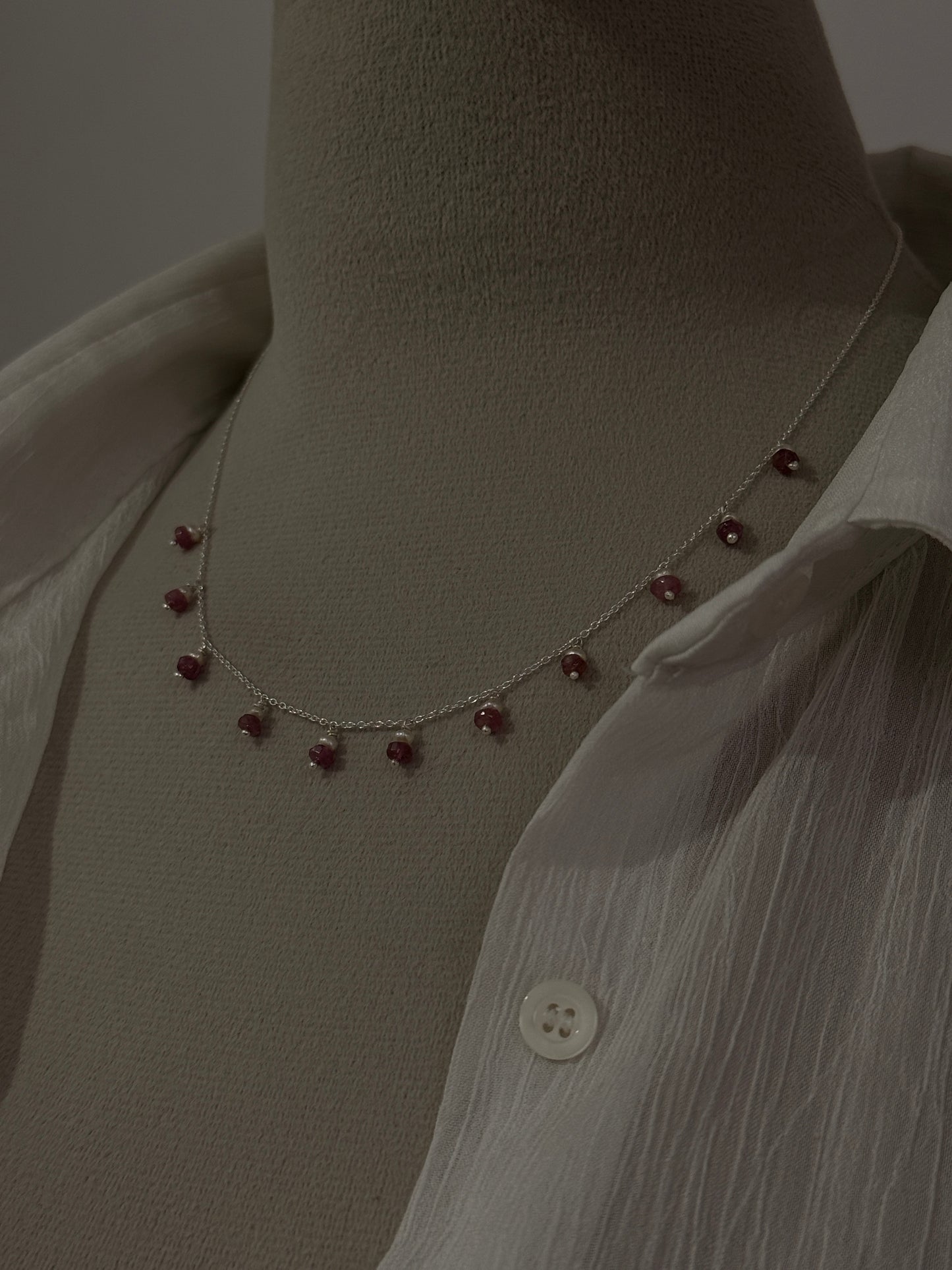 Elegant Pink Tourmaline and Pearl Choker for Women  