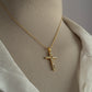 Gold Vermeil Ethiopian Opal Cross 925 Sterling Silver Necklace