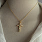 Gold Vermeil Ethiopian Opal Cross 925 Sterling Silver Necklace