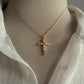 Gold Vermeil Ethiopian Opal Cross 925 Sterling Silver Necklace
