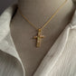Gold Vermeil Ethiopian Opal Cross 925 Sterling Silver Necklace