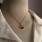 Gold Vermeil Garnet Bee 925 Sterling Silver Necklace