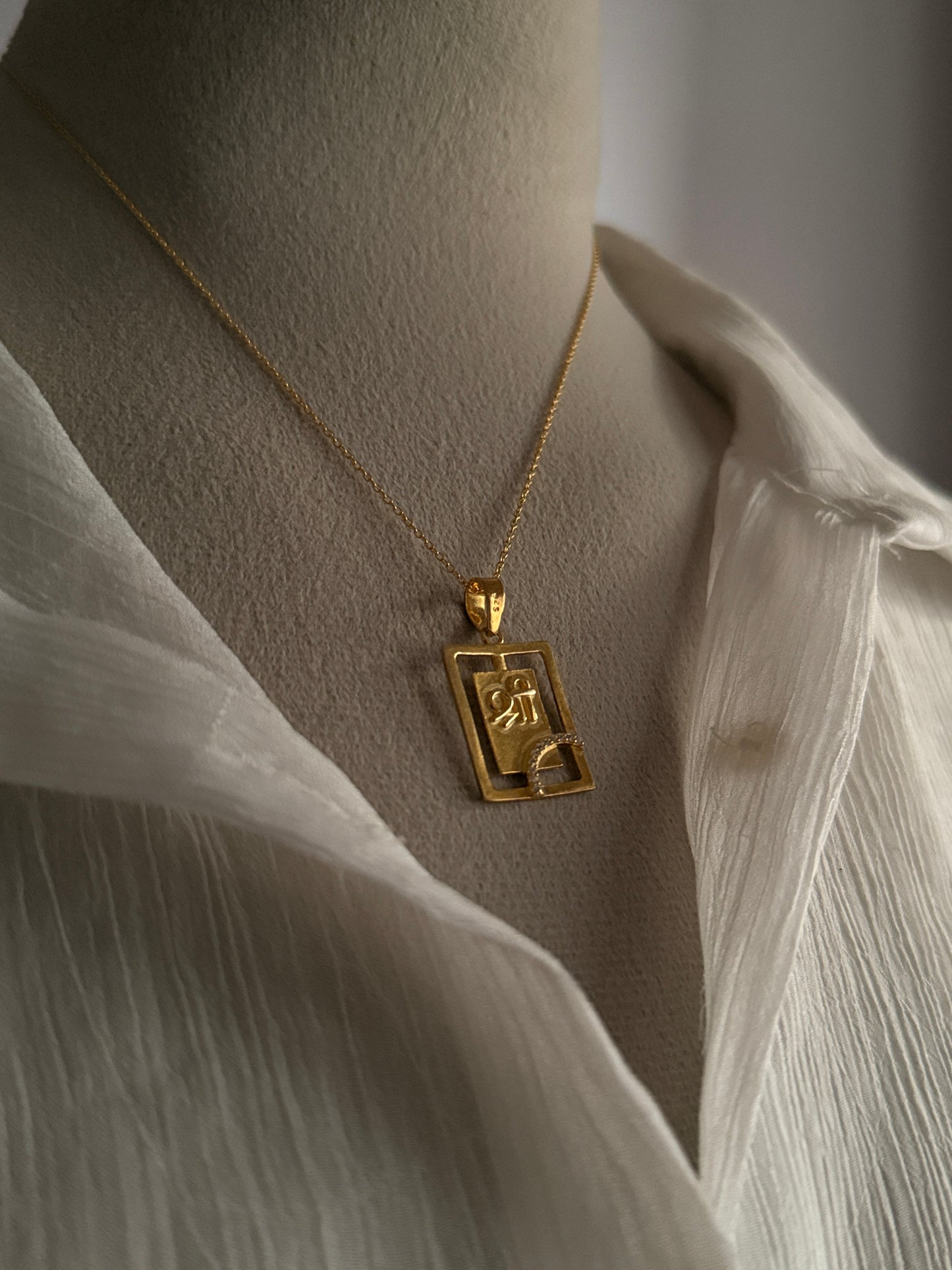 Shree Cz Gold Plated 925 Sterling Silver Pendant