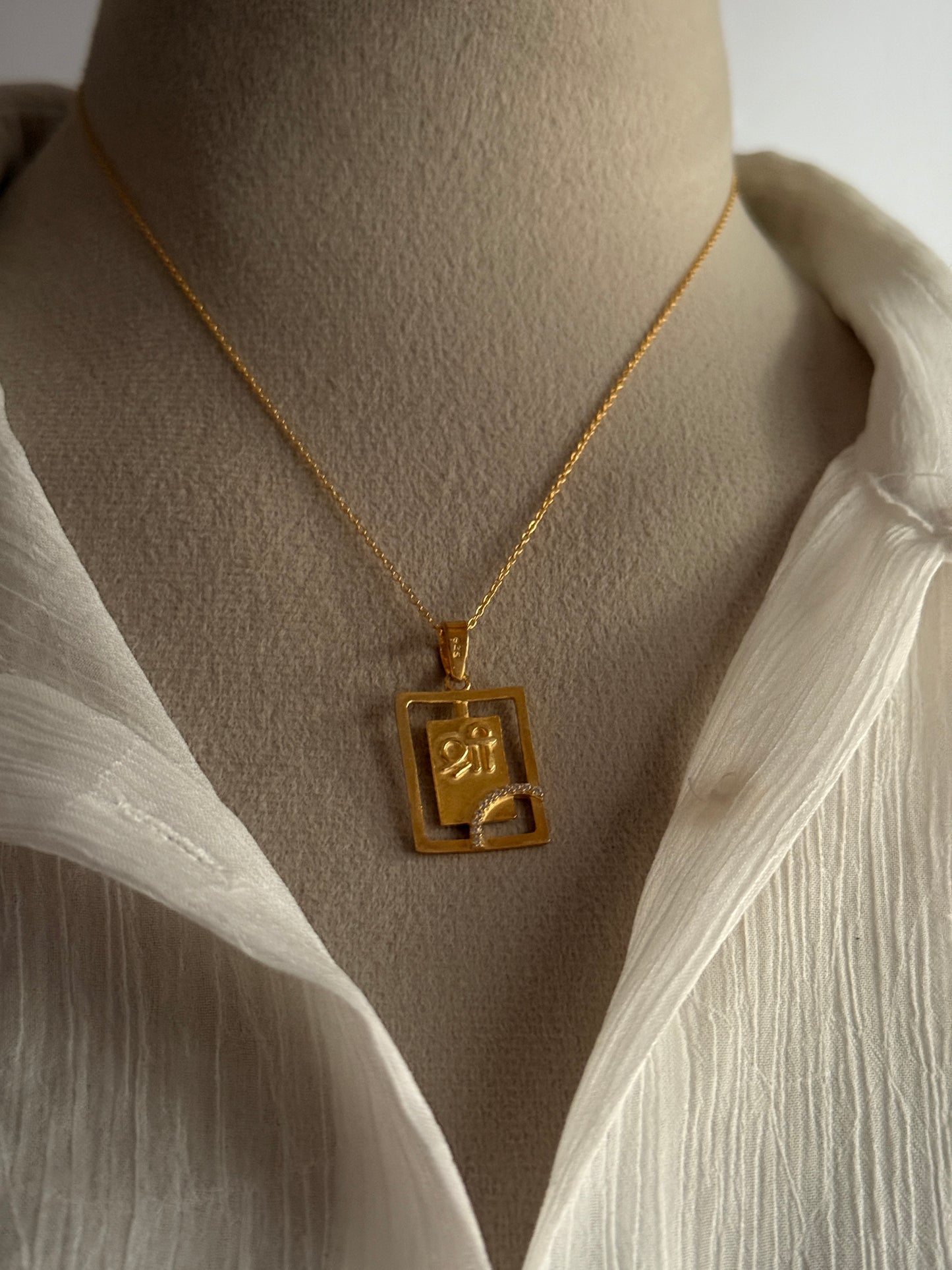 Shree Cz Gold Plated 925 Sterling Silver Pendant