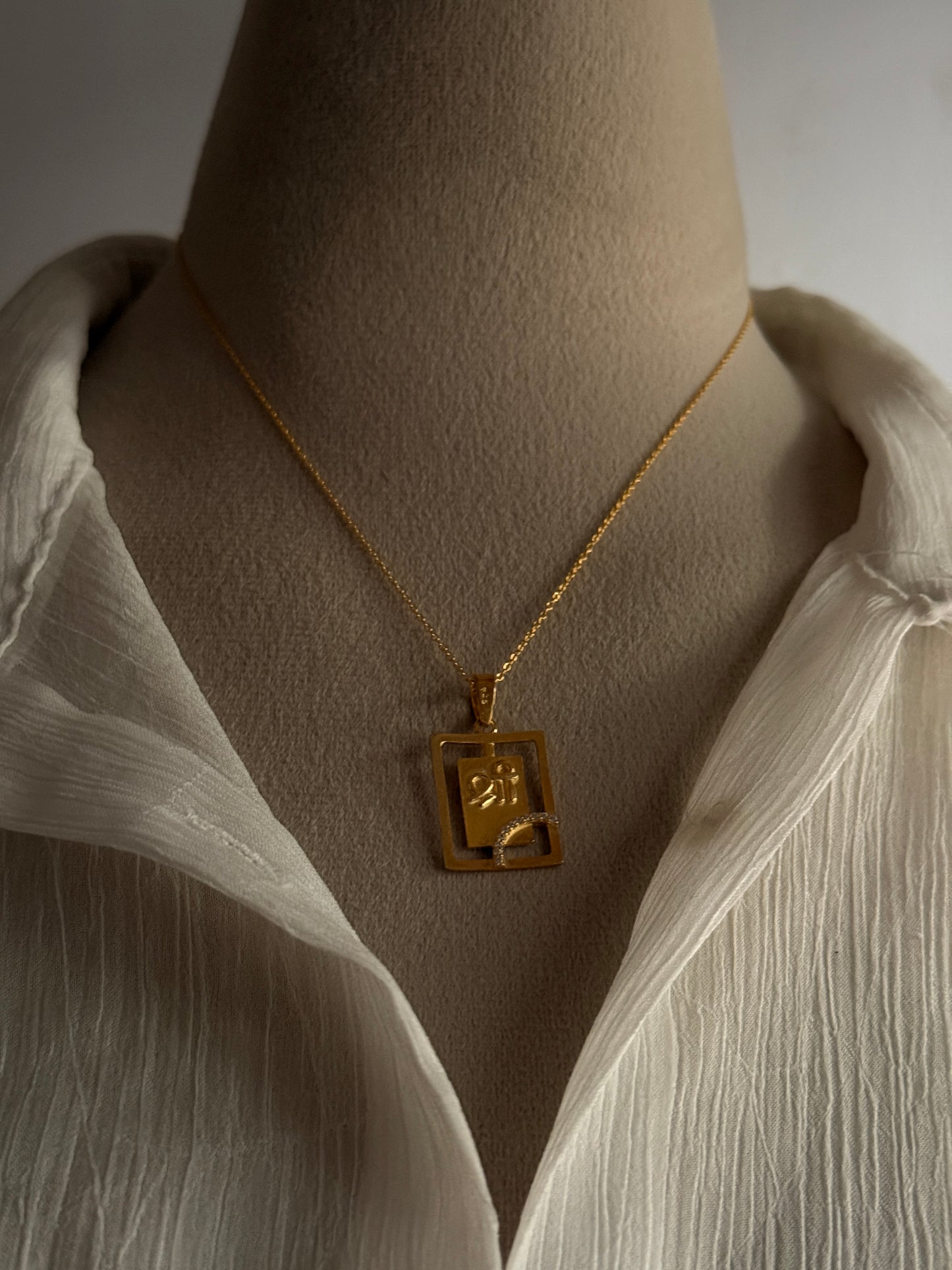 Shree Cz Gold Plated 925 Sterling Silver Pendant