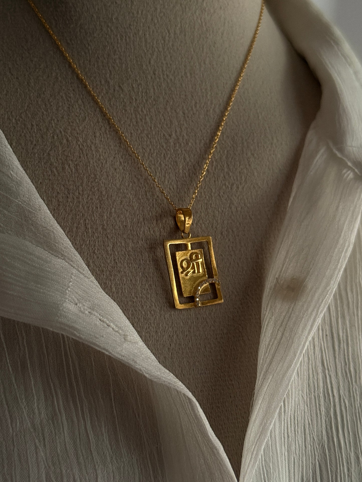 Shree Cz Gold Plated 925 Sterling Silver Pendant