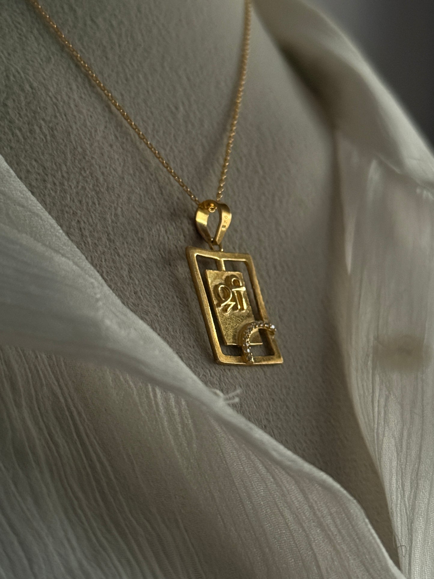 Shree Cz Gold Plated 925 Sterling Silver Pendant