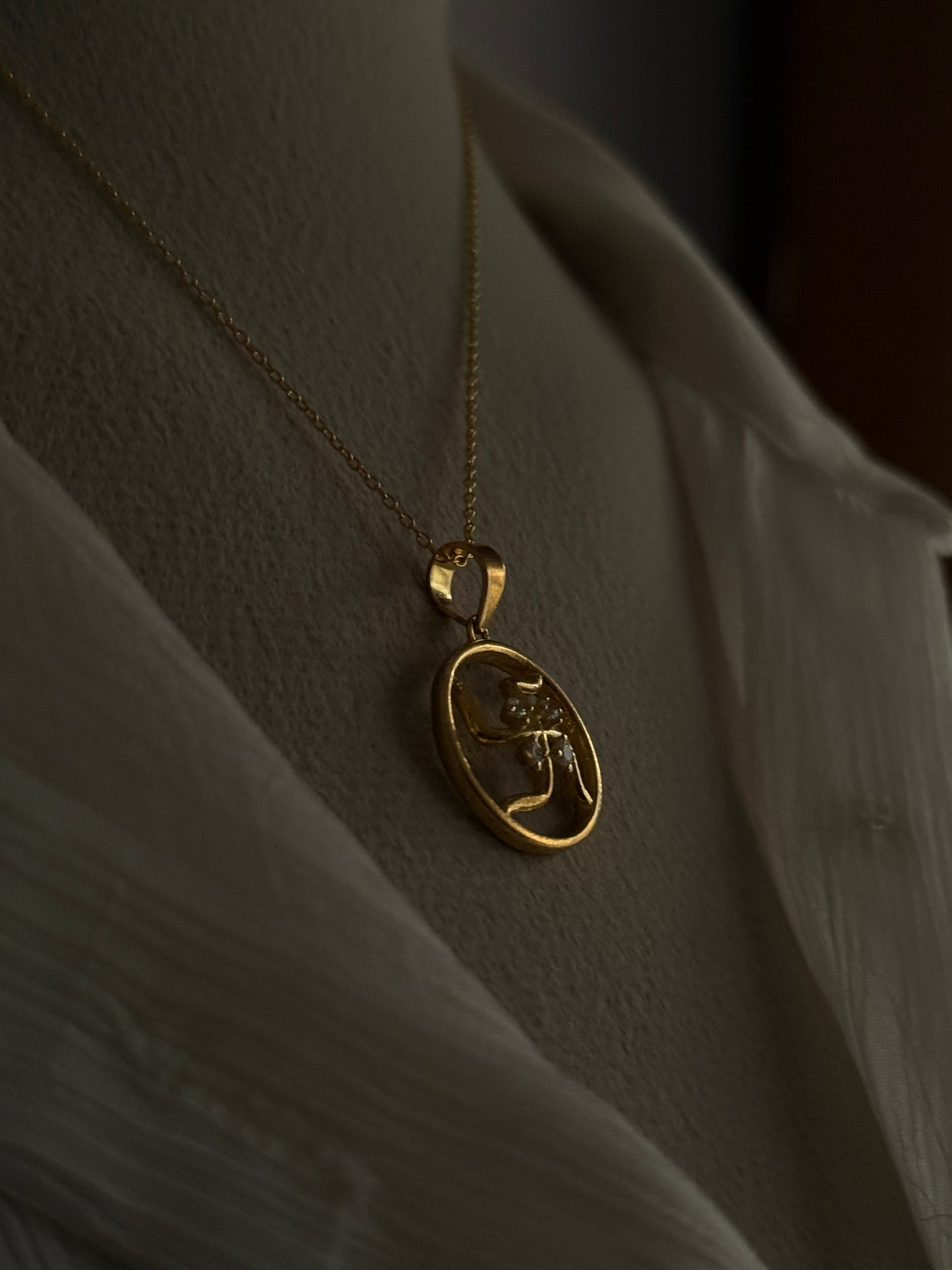 Gold Plated Swastik 925 Sterling Silver Pendant