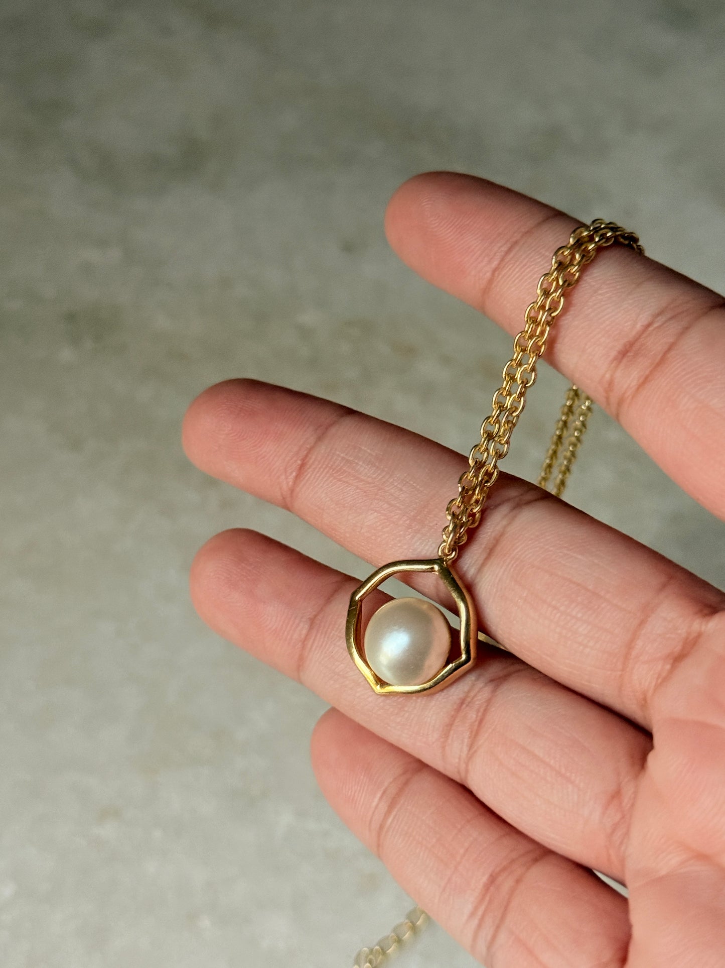 genuine pearl necklace handmade in gold plated 925 sterling silver