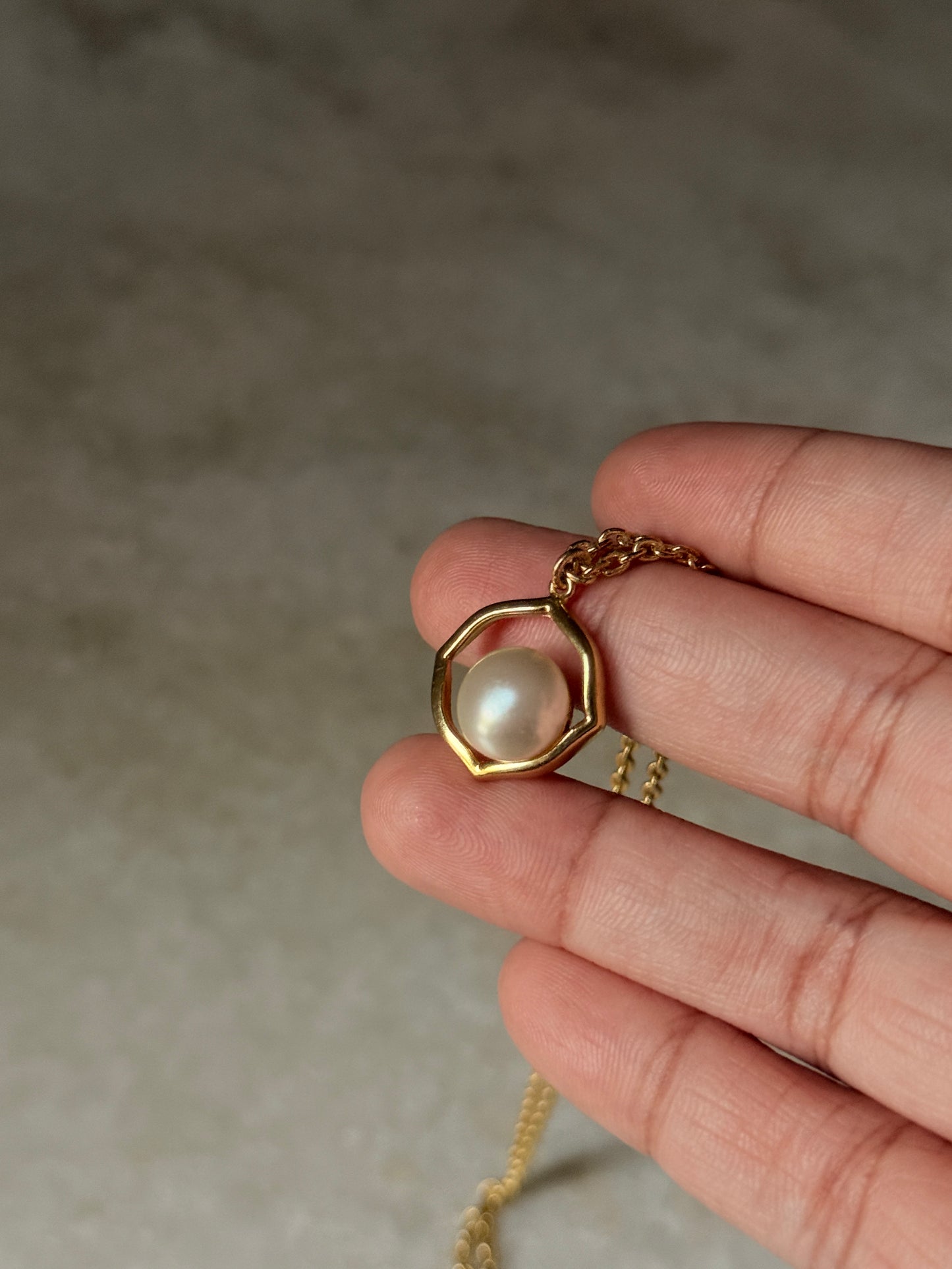 dainty 925 sterling silver gold plated pearl necklace for women