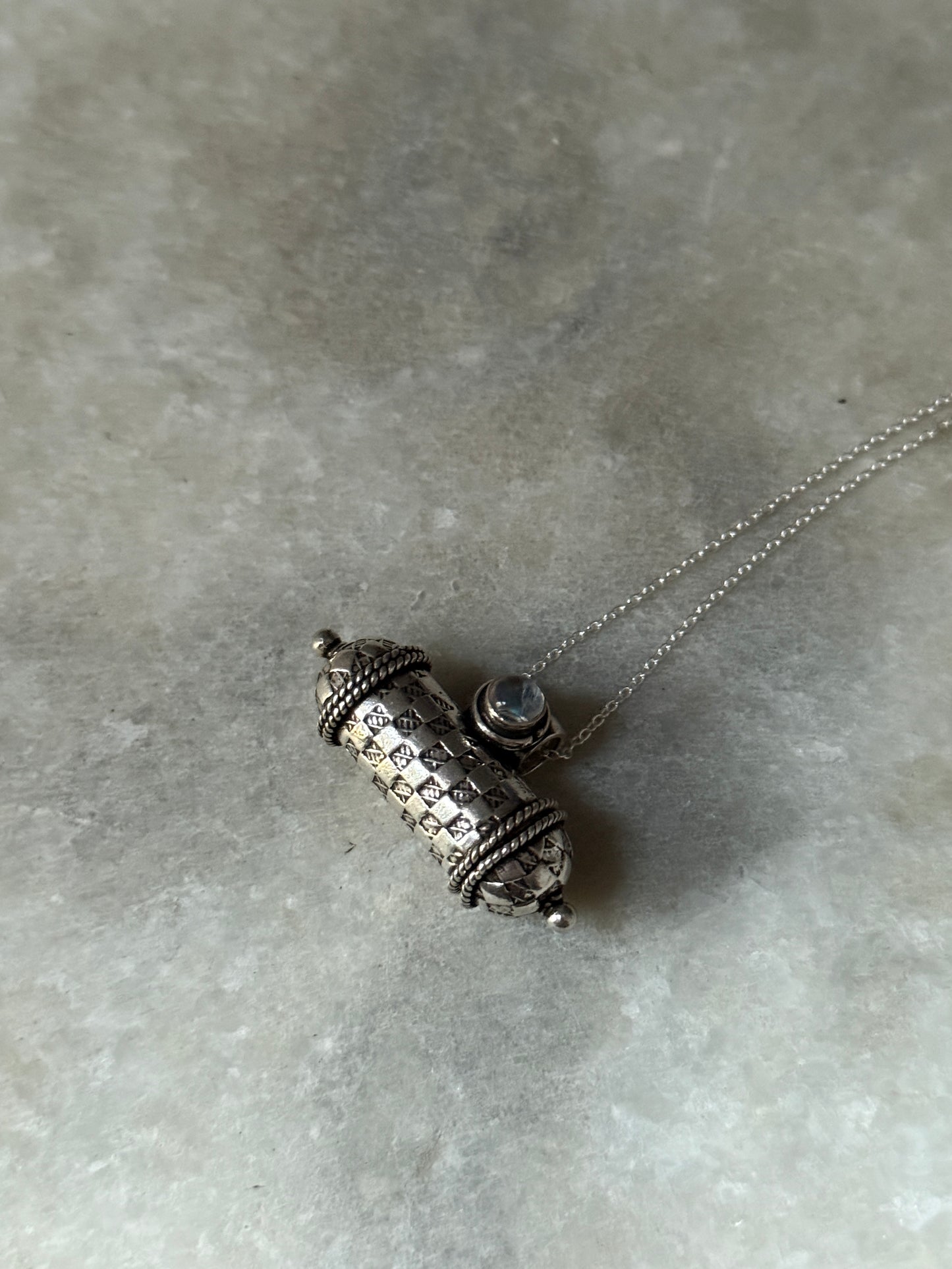 artisan made 925 sterling silver taveez pendant with gemstones  