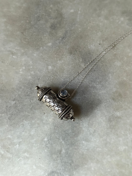 Labradorite/ Moonstone Taveez 925 Sterling Silver Pendant