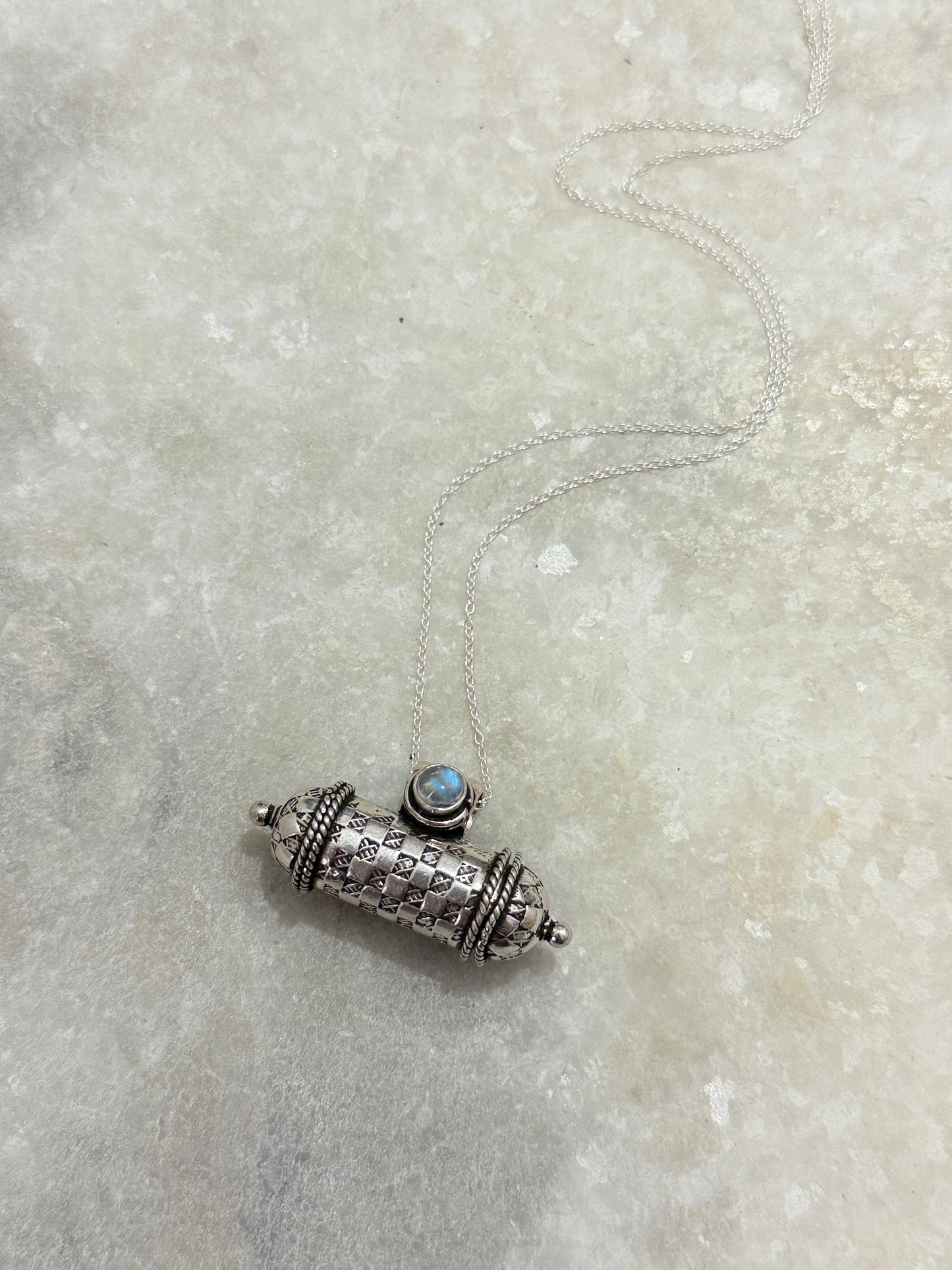 natural labradorite moonstone taveez 925 sterling silver pendant