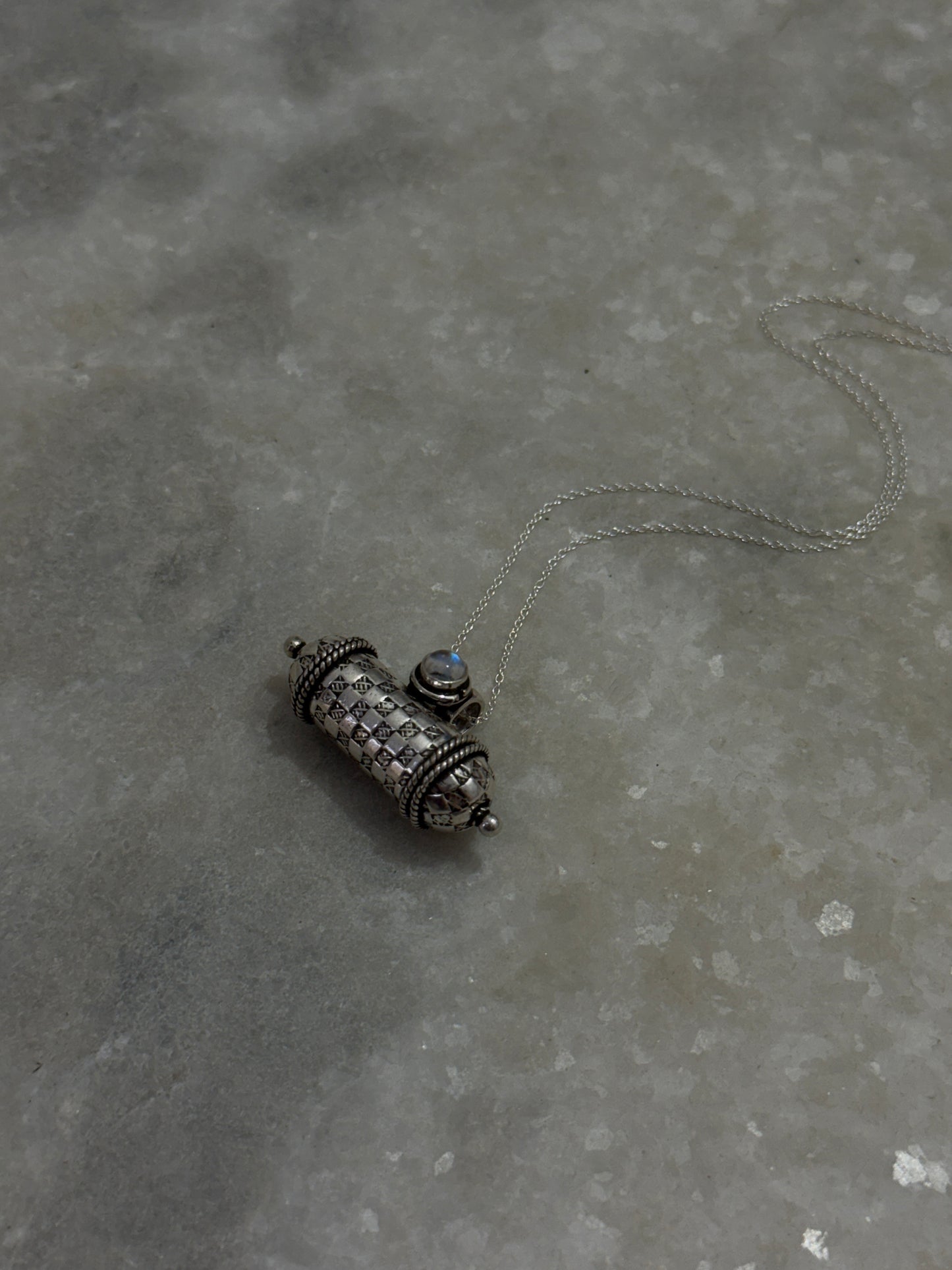 handcrafted moonstone taveez pendant in 925 sterling silver