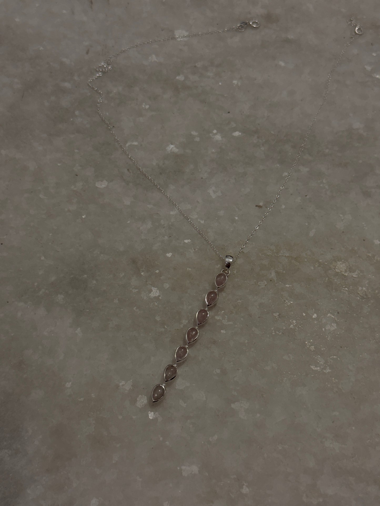 Pink Tourmaline Pear Straight 925 Sterling Silver Pendant