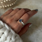 Labradorite Pear Tribal Boho Band  925 Sterling Silver Ring