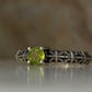 Peridot Solitaire Vintage Style Band 925 Sterling Silver Ring