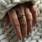 Peridot Solitaire Vintage Style Band 925 Sterling Silver Ring