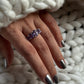 Vintage Style AAA Amethyst Oval Cut Band 925 Sterling Silver Ring