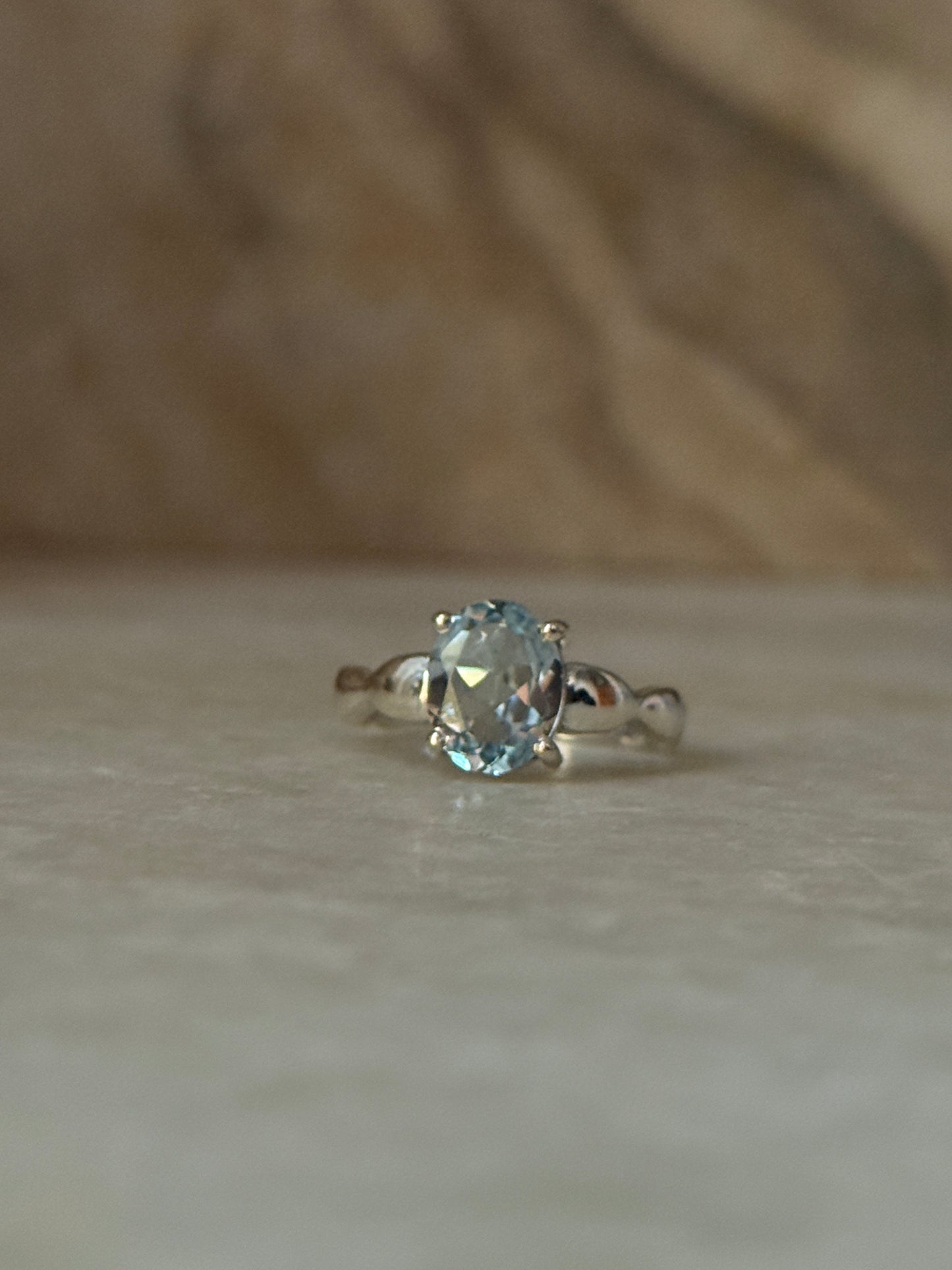 Blue Topaz Wavy Band 925 Sterling Silver Ring