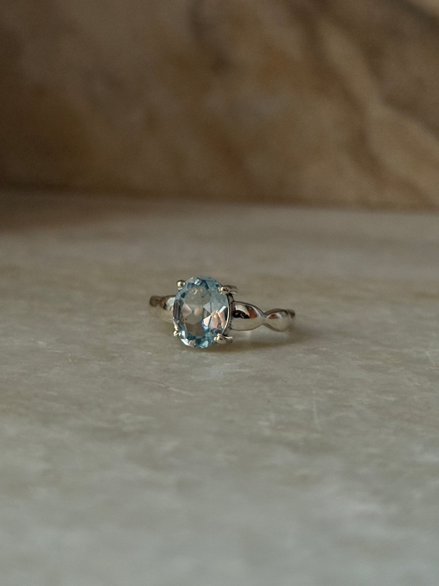 Blue Topaz Wavy Band 925 Sterling Silver Ring