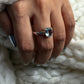 Blue Topaz Wavy Band 925 Sterling Silver Ring