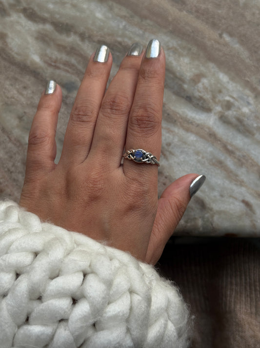 925 sterling silver labradorite round celtic knot ring  