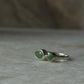 925 Sterling silver ring with green aventurine pear and round stones