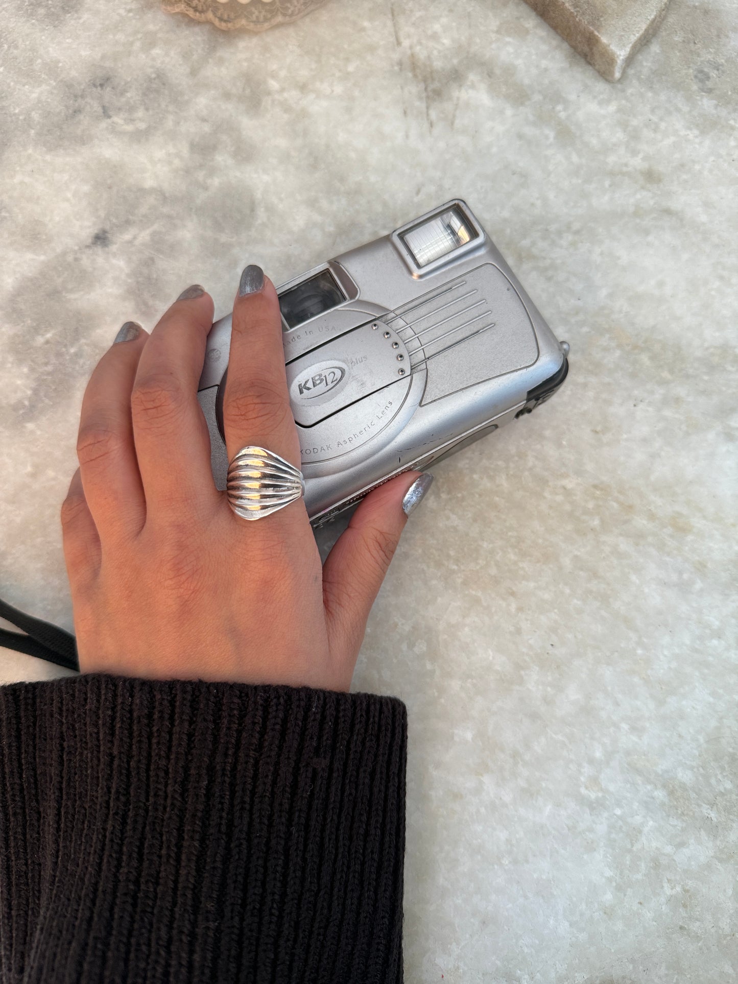 Chunky Dome Lines 925 Sterling Silver Ring