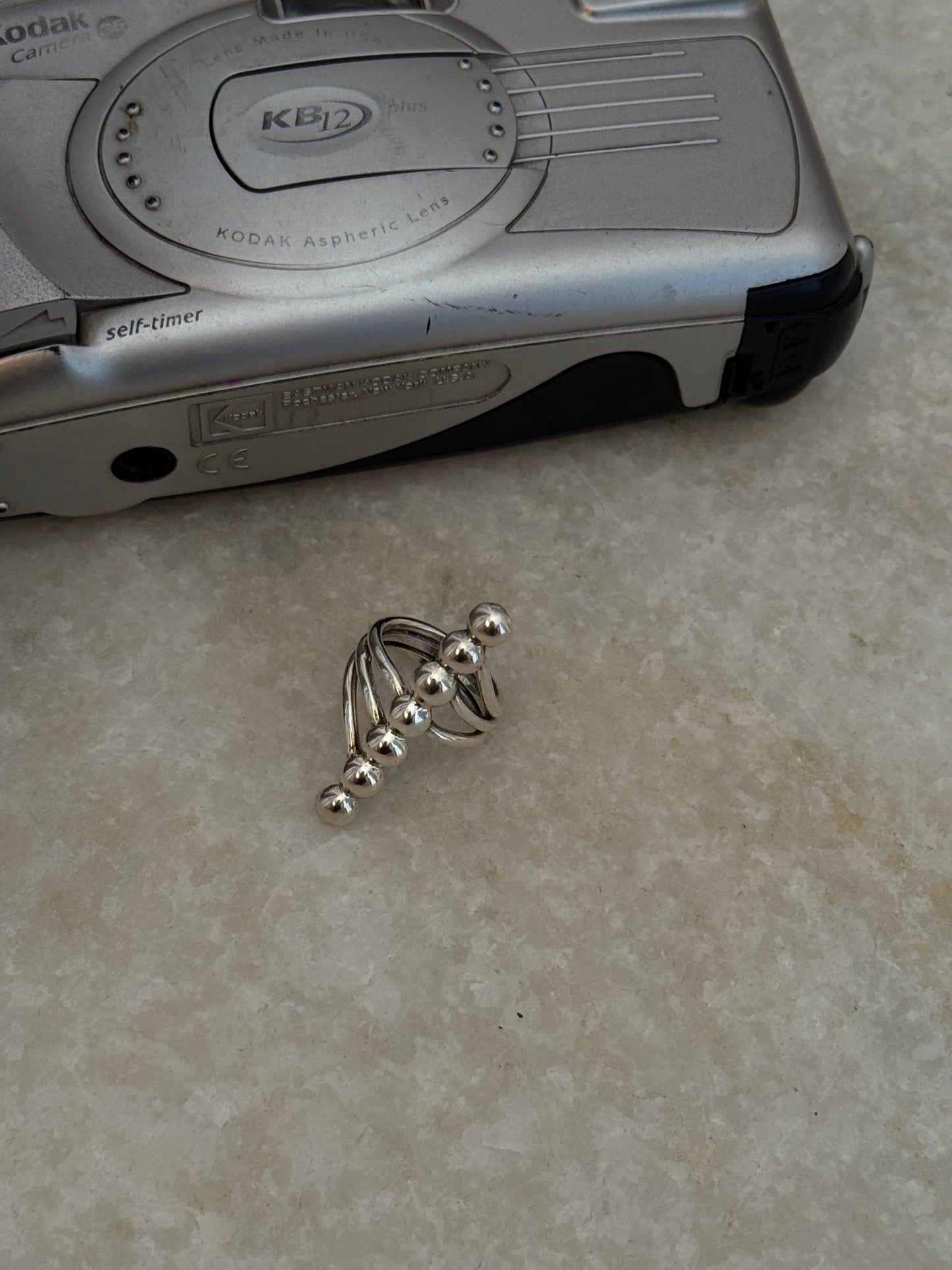 Seven Chunky Dots Contemporary 925 Sterling Silver Ring