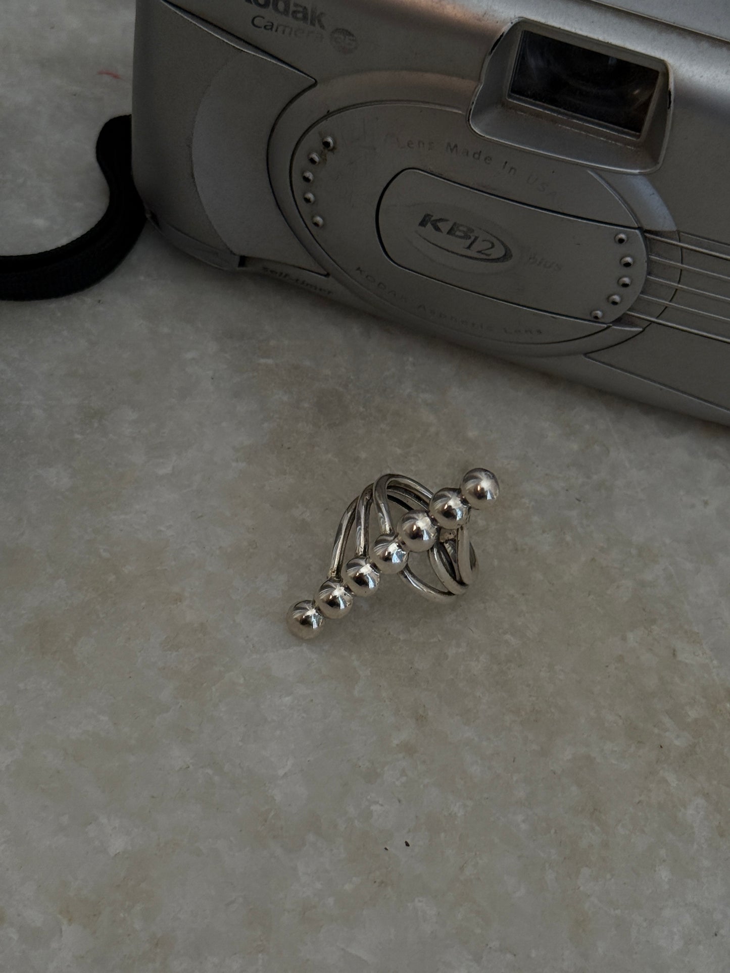 Seven Chunky Dots Contemporary 925 Sterling Silver Ring