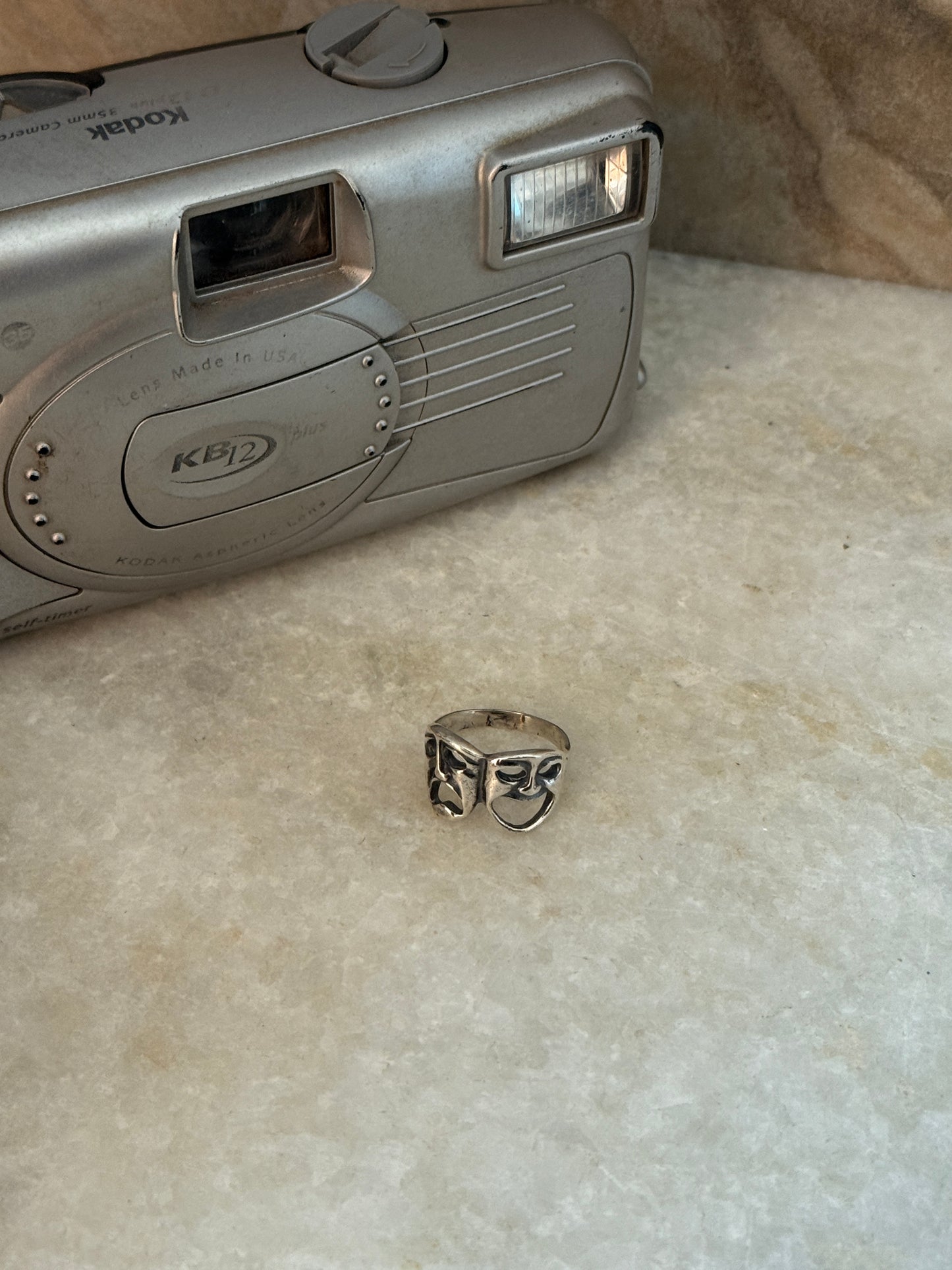 Theatre Mask 925 Sterling Silver Ring