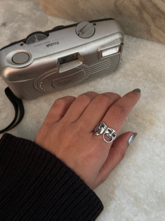 Theatre Mask 925 Sterling Silver Ring